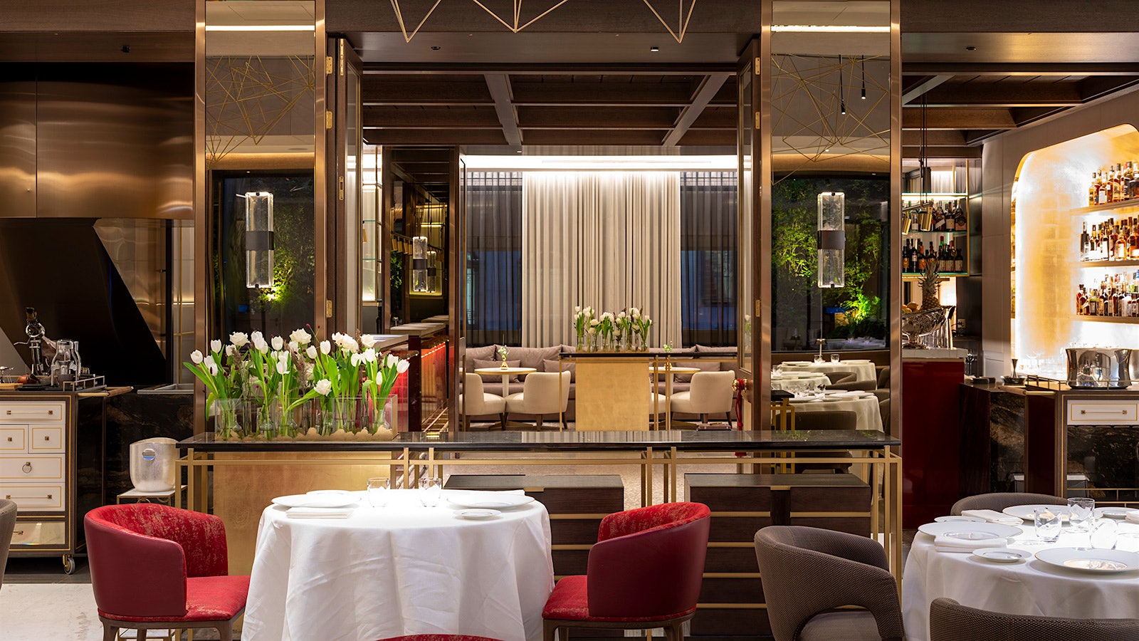 Dinner setting in Saddle's dining room